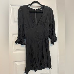 v neck forever 21 midi black dress